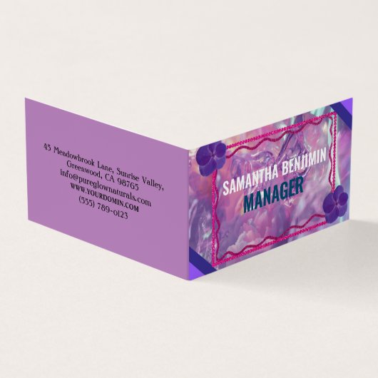 Modernes Berufliches Trendy Lila Pink Stilvoll Visitenkarten (Vorderseite)