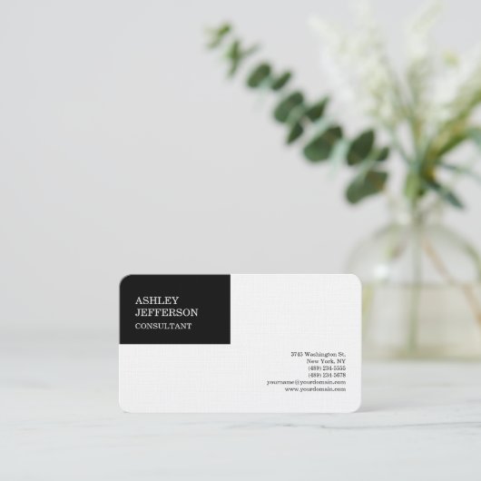 Modernes Berufliches Trendy Minimalistisch Elegant Visitenkarte (Stehend Vorderseite)