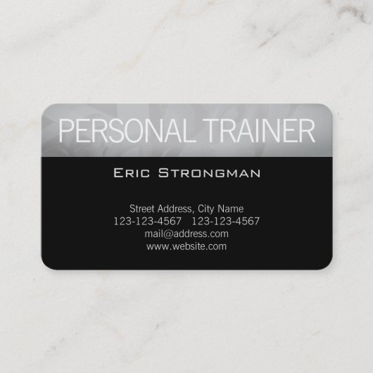 Modernes berufliches Turnhallenartschwarzes Visitenkarte (Vorderseite)
