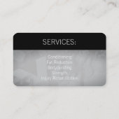 Modernes berufliches Turnhallenartschwarzes Visitenkarte (Rückseite)