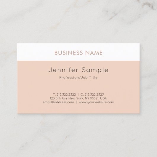 Modernes, Berufliches und stilvolles "Clean Luxury Visitenkarte (Vorderseite)