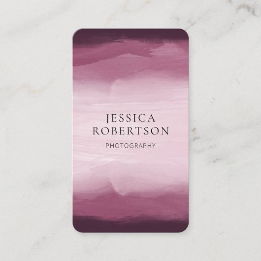 Modernes Berufliches, wasserfarbenes Burgund- Logo Visitenkarte (Vorderseite)