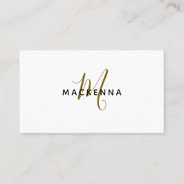 Modernes Berufliches White Gold Monogramm Visitenkarte