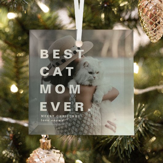 Modernes, BEST CAT-MAMA je benutzerdefiniertes Fot Ornament Aus Glas