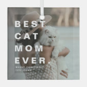 Modernes, BEST CAT-MAMA je benutzerdefiniertes Fot Ornament Aus Glas (Vorderseite)