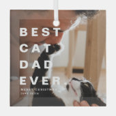 Modernes, BEST CAT-VATER je benutzerdefiniertes Fo Ornament Aus Glas (Vorderseite)