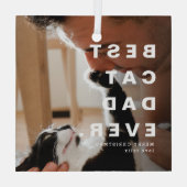 Modernes, BEST CAT-VATER je benutzerdefiniertes Fo Ornament Aus Glas (Rückseite)