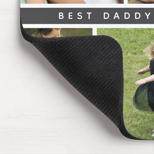 Modernes Best Daddy Foto Collage Lila Mousepad (Ecke)
