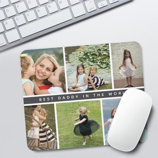 Modernes Best Daddy Foto Collage Lila Mousepad