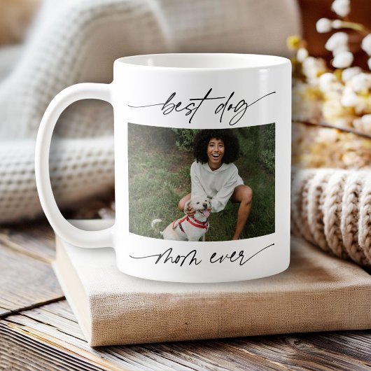 Modernes Best Dog-Mama je Foto Handgeschriebenes S Kaffeetasse
