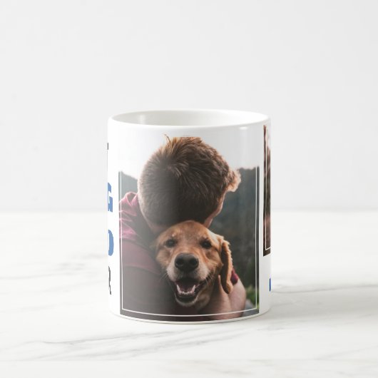 Modernes Best Dog Vater Doggie Name 2 Fotomaterial Kaffeetasse (Mittel)