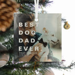 Modernes BEST DOG VATER EVENT Custom Foto Ornament Aus Glas<br><div class="desc">Moderner Best Dog Vater je Custom Foto Weihnachtsschmuck. Das perfekte Geschenk für Hundefreunde während der Festsaison.</div>