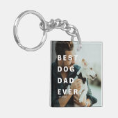 Modernes BEST DOG VATER EVENT Custom Foto Schlüsselanhänger (Vorderseite links)