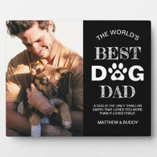 Modernes "Best Dog Vater" Foto & Quote Plaque Fotoplatte