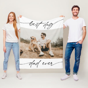 Modernes Best Dog Vater je Foto Handgeschriebenes  Fleecedecke