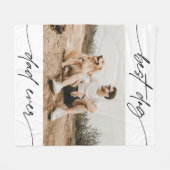 Modernes Best Dog Vater je Foto Handgeschriebenes  Fleecedecke (Vorderseite (Horizontal))