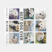 Modernes Best Hund je Foto Collage Memorial Fleecedecke (Vorderseite (Horizontal))