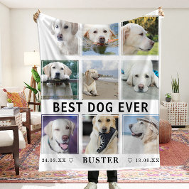 Modernes Best Hund je Foto Collage Memorial Fleecedecke