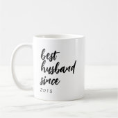 Modernes Best Husband seit Foto Pinselschrift Kaffeetasse (Links)