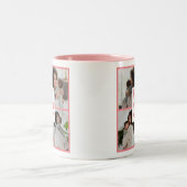 Modernes Best Mama Ever Heart Foto | Dunkelrosa Zweifarbige Tasse (Mittel)