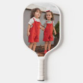 Modernes Best Mama je Hot Pink Script Foto Pickleball Schläger (Rückseite)