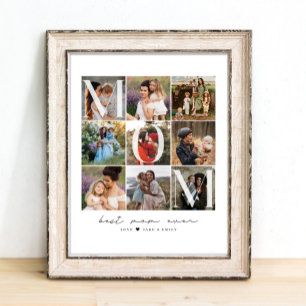 Modernes Best Mama-Script   9 Foto Grid Collage Poster