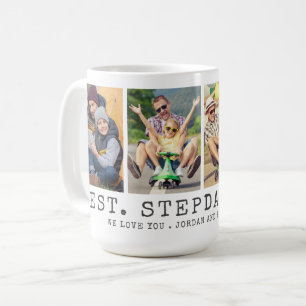 Modernes BEST STEPDAD ALLER 4 Fotos Personalisiert Kaffeetasse