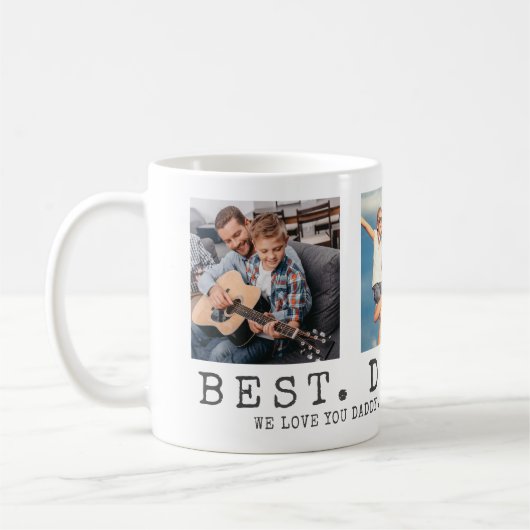 Modernes BEST VATER EVER Foto Personalisiert Kaffeetasse (Links)