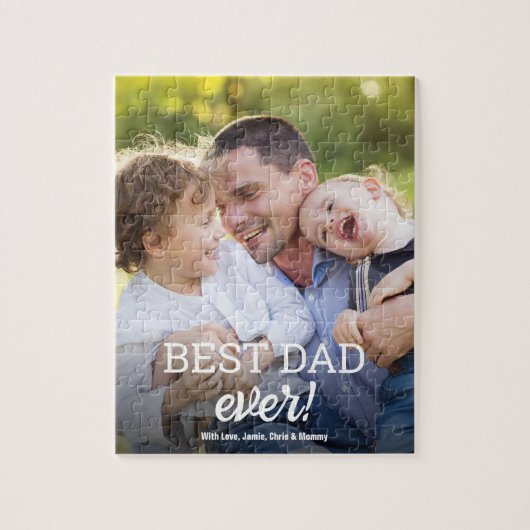 Modernes Best Vater je Custom Foto Geschenk Puzzle (Vertikal)