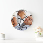 Modernes Best Vater je Foto Große Wanduhr (Zuhause)