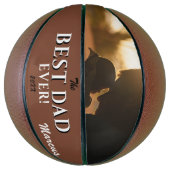 Modernes Best Vater je Vatertag Keepake Foto Basketball (Vertikal)