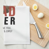 Modernes Best Vater Jeden Vatertag Runde Foto Geschirrtuch (Viertel Falte)