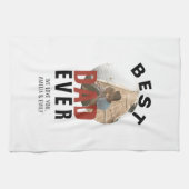 Modernes Best Vater Jeden Vatertag Runde Foto Geschirrtuch (Horizontal)