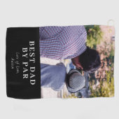 Modernes Best Vater Par Personalisiert Foto Golfhandtuch (Horizontal)