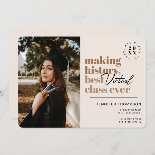 Modernes Best Virtual Class Abschluss Covid Ankündigung (Vorne/Hinten)