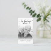 Modernes Bestattungs-Foto Love Memory Prayer Card Visitenkarte (Stehend Vorderseite)