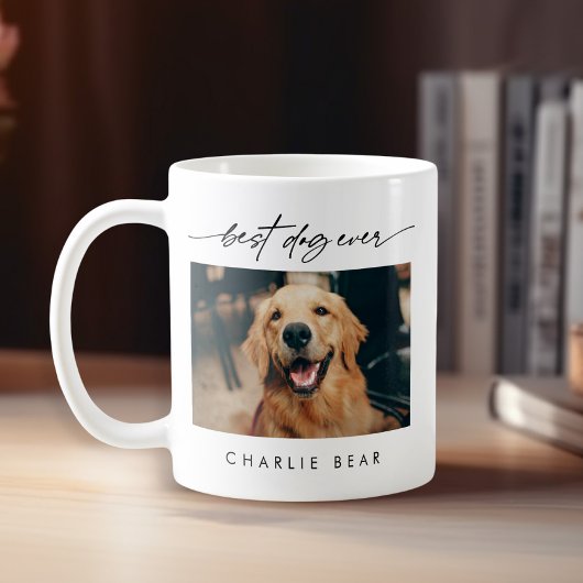 Modernes, bester Hund je Foto Handgeschriebenes Sk Kaffeetasse