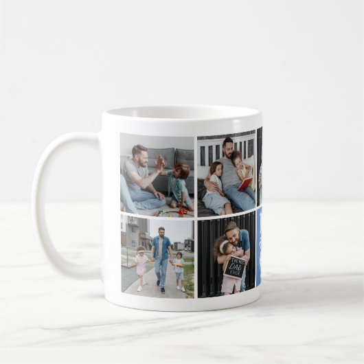 Modernes 'Bester Vater je' 9 Foto Keepake Kaffeetasse (Links)