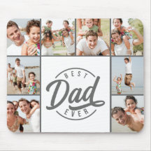 Modernes, bester Vater je Foto Collage Mouse Pad