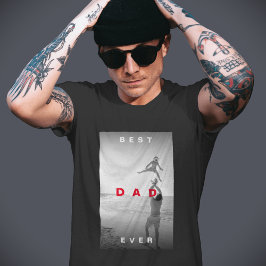 Modernes, bester Vater je Foto Monochrome T-Shirt