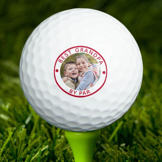 Modernes BESTES GRANDPA PAR Rotes Foto Golfball