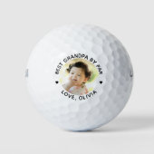 Modernes, bestes GRANDPA per Par Custom Foto Golfball (Vorderseite)
