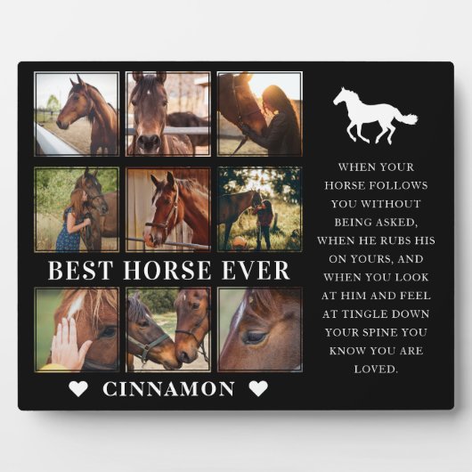 Modernes Bestes Pferd je FotoCollage & Quote Fotoplatte (Vorderseite)