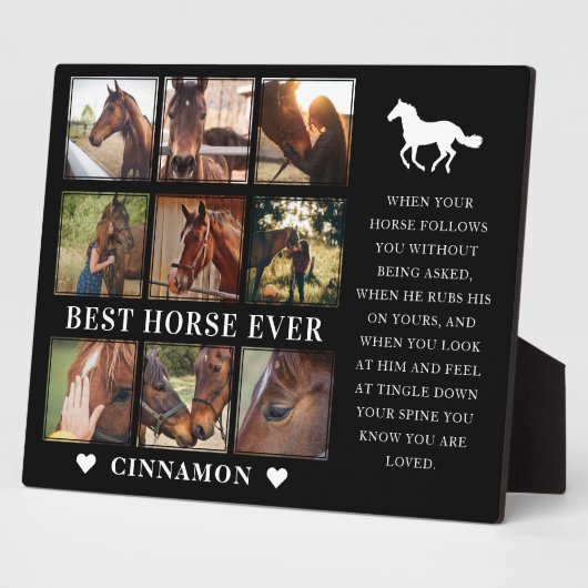 Modernes Bestes Pferd je FotoCollage & Quote Fotoplatte (Seite)