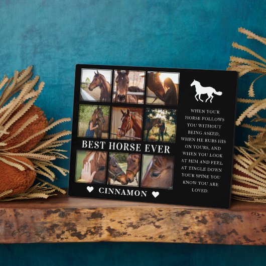 Modernes Bestes Pferd je FotoCollage & Quote Fotoplatte (Seite)