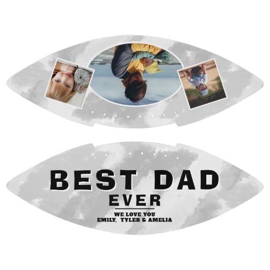 Modernes Bestes Vater je Familie 3 FotoCollage Football (Paneele)