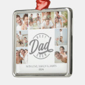 Modernes Bestes Vater je Fotomaterial Ornament Aus Metall (Links)