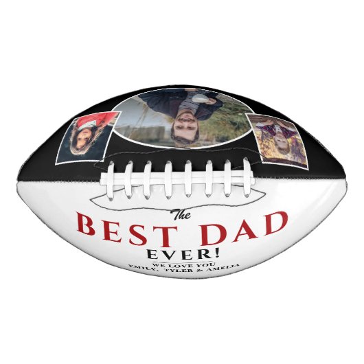 Modernes Bestes Vater je Vater 3 FotoCollage Football (Vorderseite)