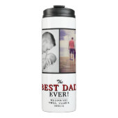 Modernes Bestes Vater je Vatertag 2 FotoCollage Thermosbecher (Vorderseite)
