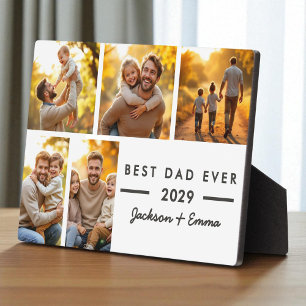 Modernes Bestes Vater je Vatertag FotoCollage Fotoplatte